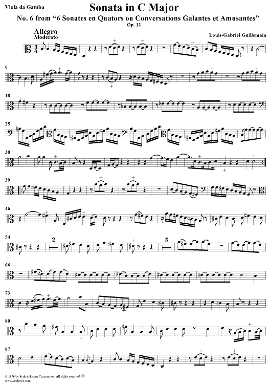 Sonata No. 6 in C Major - Viola da gamba