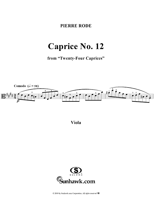 Caprice No. 12 from "Twenty-Four Caprices"