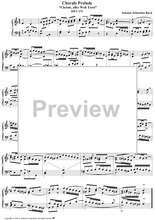 Chorale Prelude, BWV 673: Christe, aller Welt Trost