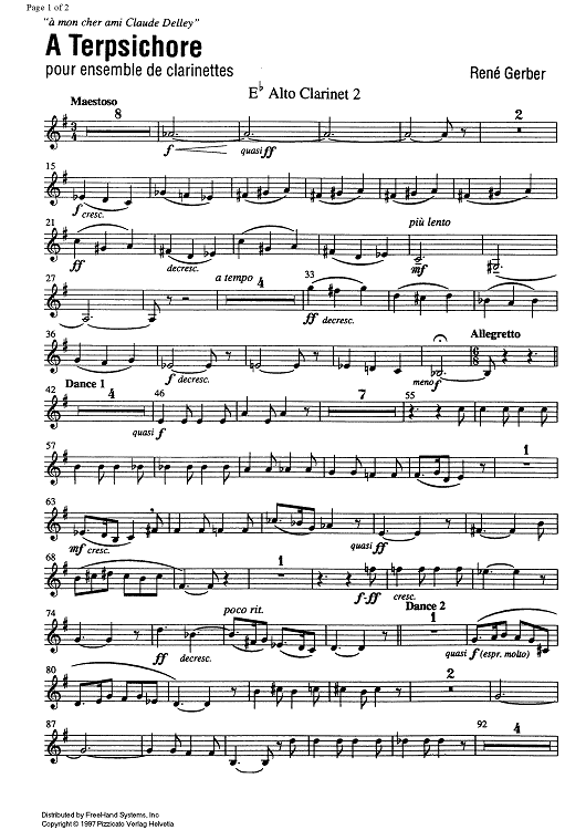 A Terpsichore - E-flat Alto Clarinet 2