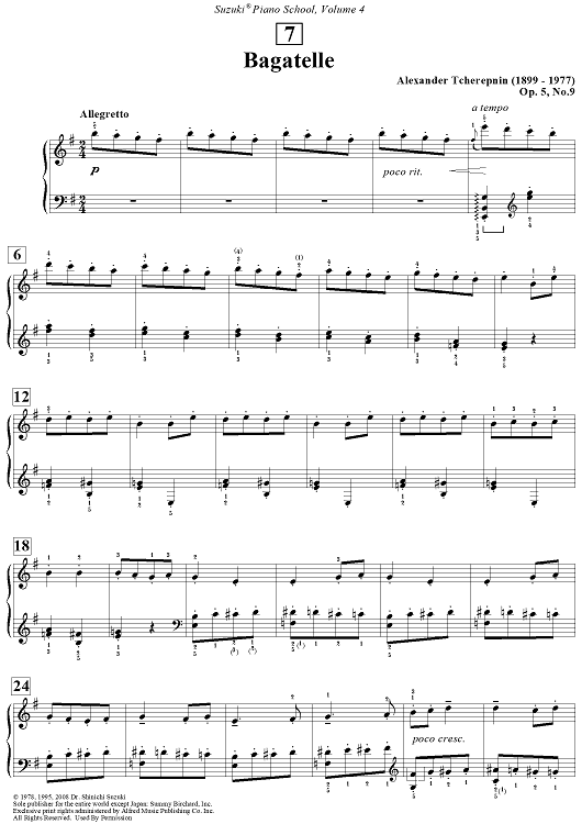 Bagatelle - Op. 5, No. 9