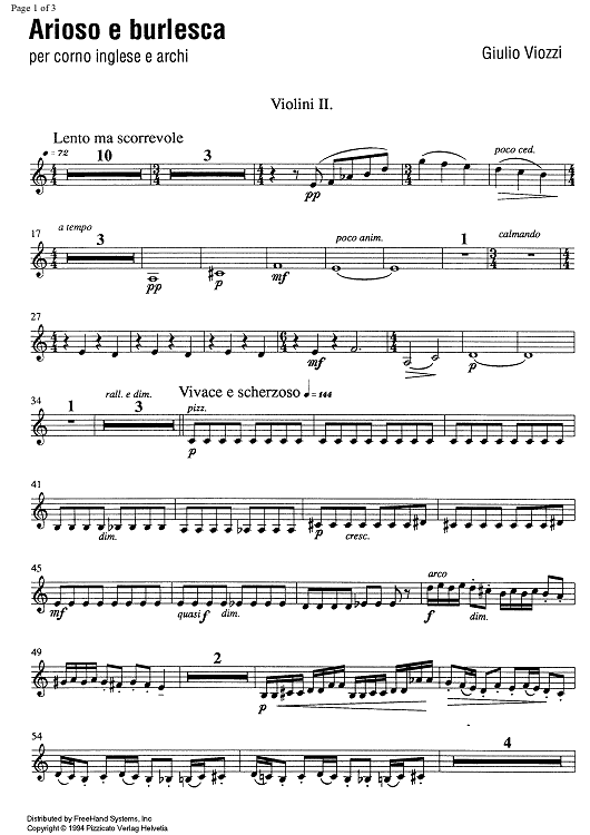 Arioso e Burlesca - Violin 2