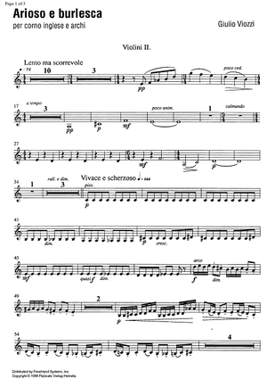 Arioso e Burlesca - Violin 2