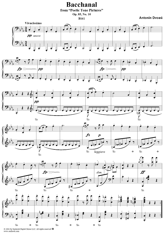 Bacchanal, No. 10 from "Poetic Tone Pictires", Op. 85