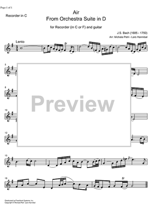 Air D Major BWV 1068 - Recorder