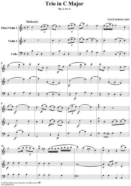 Trio in C Major Op. 3, No. 2 - Score