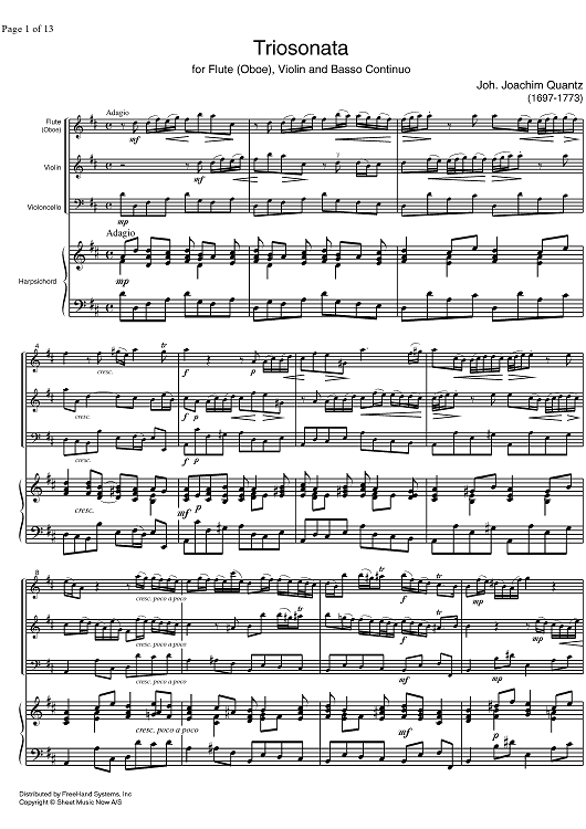 Trio Sonata D Major - Score