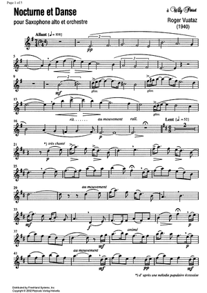 Nocturne et Danse Op.58 No. 2 - Alto Saxophone