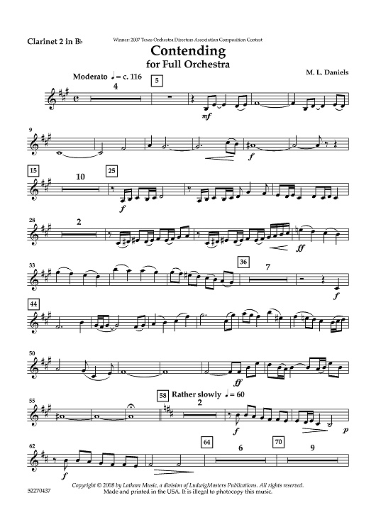 Contending - Clarinet 2 in Bb