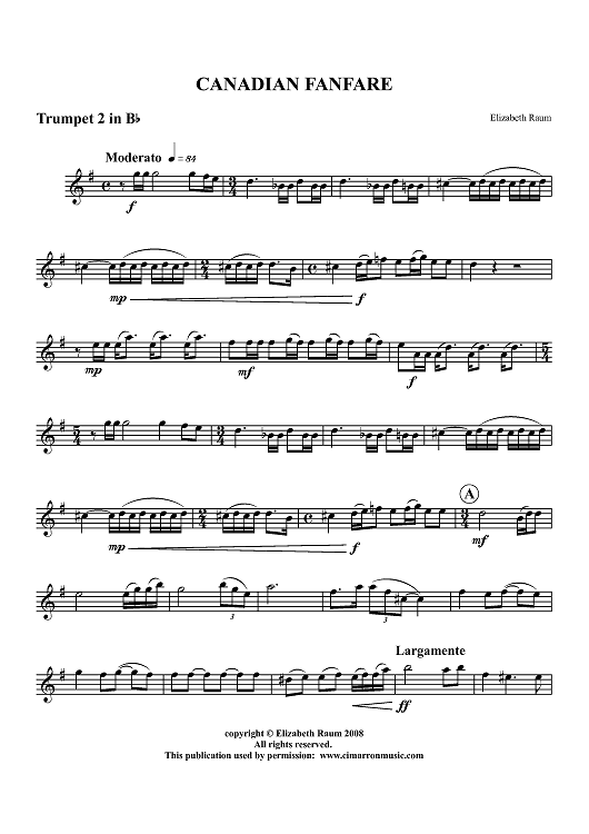 Canadian Fanfare - Trumpet 2 in Bb