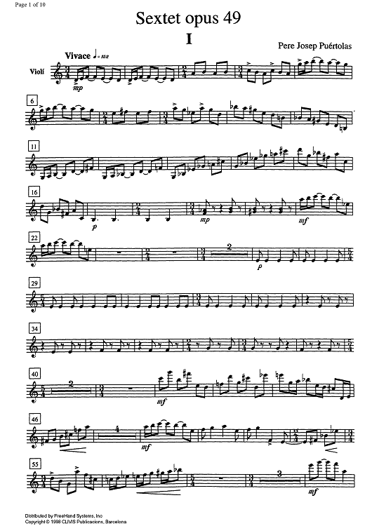 Sextet opus 49 - Violin