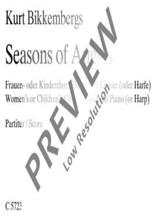 Seasons of Angels - Choral Score