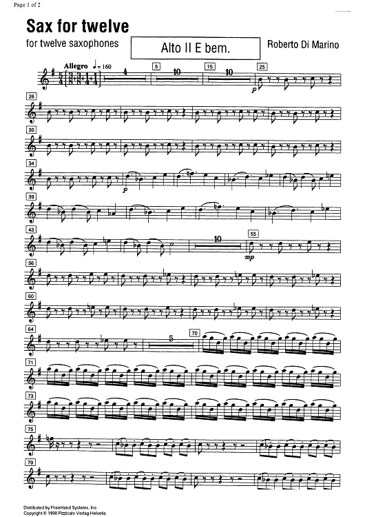 Sax for twelve - E-flat Alto Saxophone 2