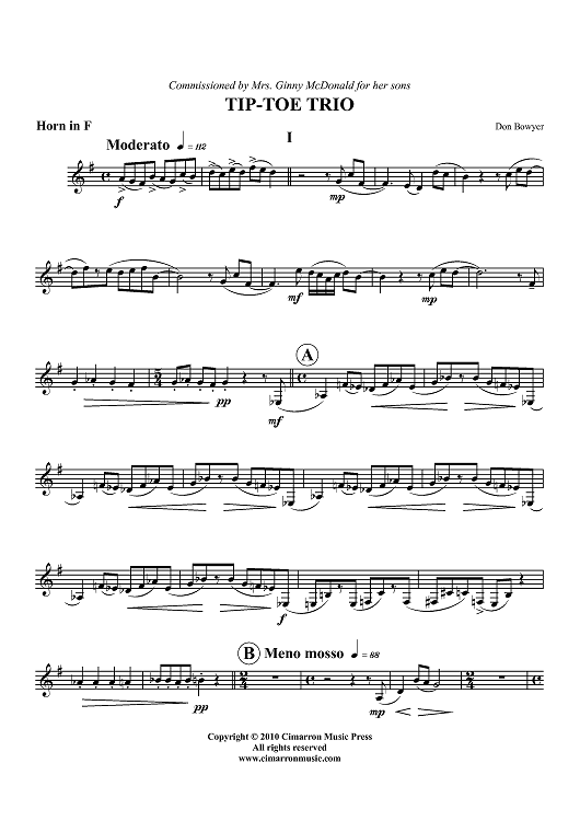 Tip-Toe Trio - Horn in F