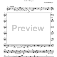 Nocturne - from Op. 9 #2 for piano - Part 2 Flute, Oboe or Violin
