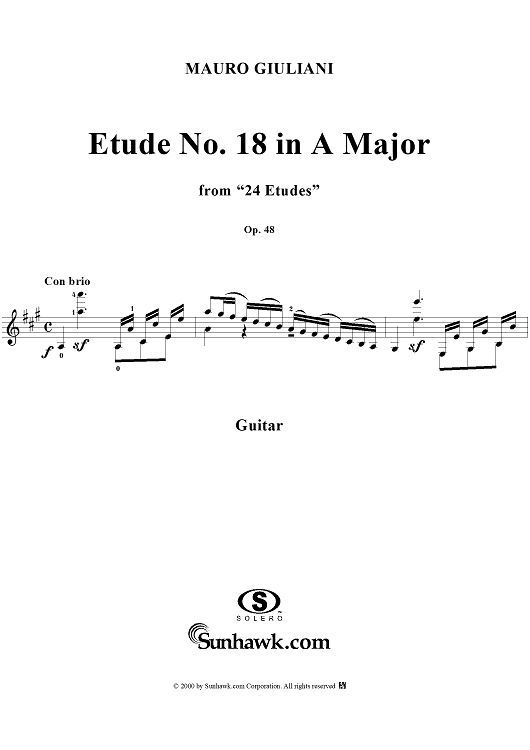 Etude No. 18 in A major - From "24 Etudes"  Op. 48