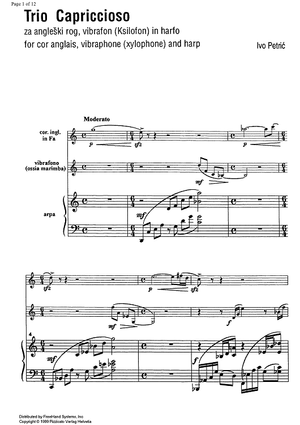 Trio Capriccioso - Score