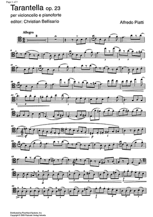 Tarantella Op.23 - Cello
