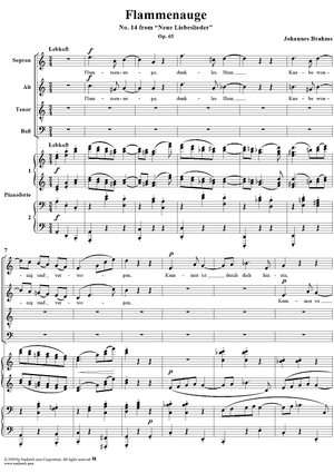 Neue Liebeslieder Walzes, Op. 65, No. 14  ("Flammenauge")