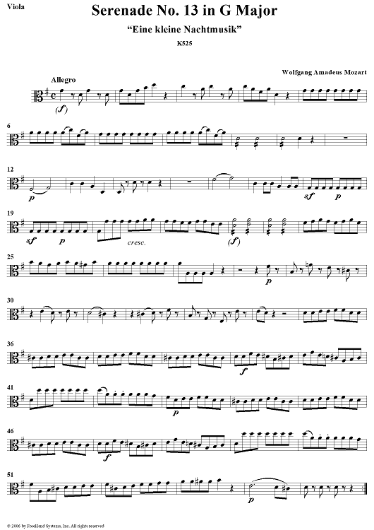 Eine kleine Nachtmusik - Viola