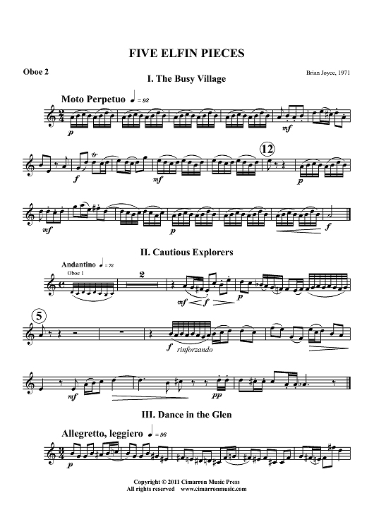Five Elfin Dances - Oboe 2