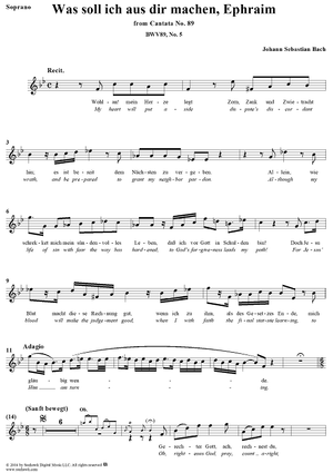 "Gerechter Gott, ach, rechnest du", Aria, No. 5 from Cantata No. 89: "Was soll ich aus dir machen, Ephraim?" - Soprano