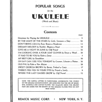 Table of Contents & Directions for Playing the Ukulele - Bonus Material