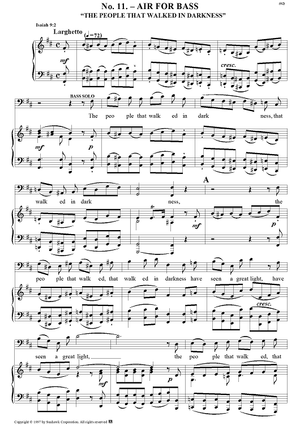 Messiah, no. 11: The people that walked in darkness - Piano Score