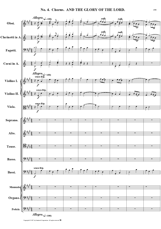 Messiah, no. 4: And the glory of the Lord - Full Score