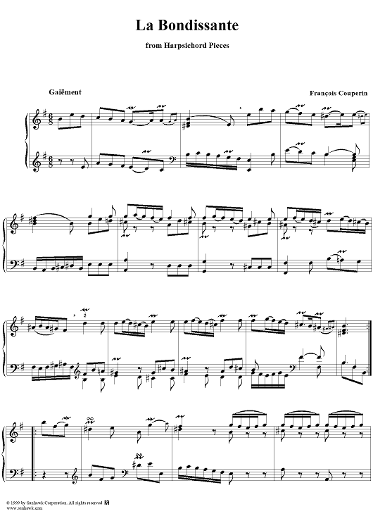 Harpsichord Pieces, Book 4, Suite 21, No.2:  La Bondissante