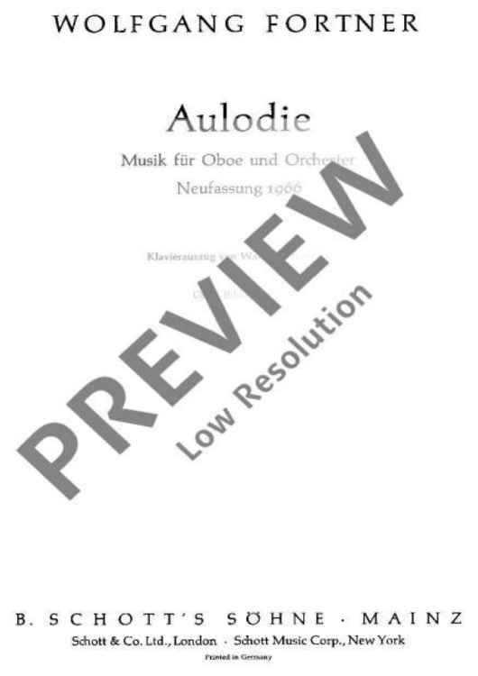 Aulodie - Score and Parts