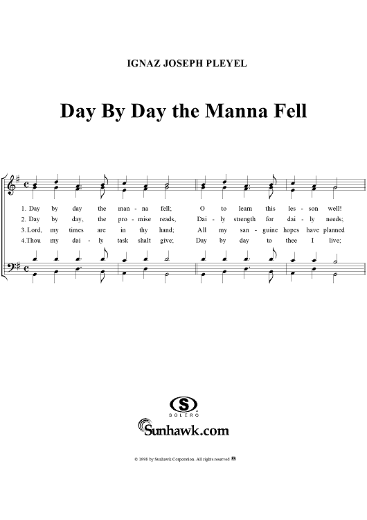 Day By Day the Manna Fell