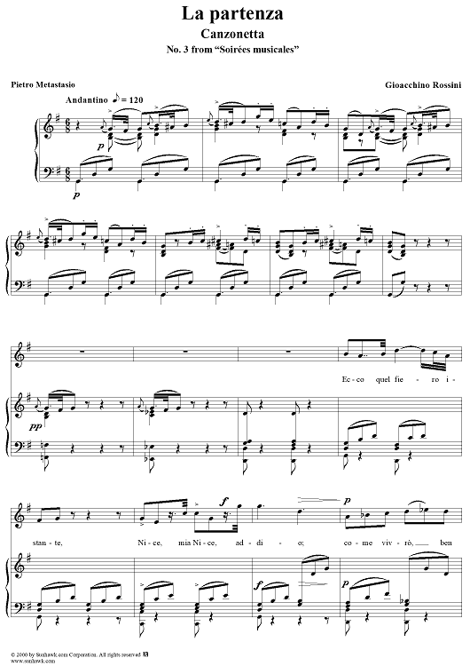 Partenza, La, No. 3 from "Soirées musicales" - no. 3 from "Soirées musicales"