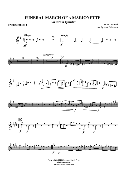 Funeral March of a Marionette - Trumpet 1 in B-flat