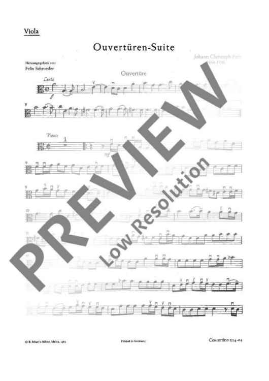 Overtures - Suite A Minor - Viola