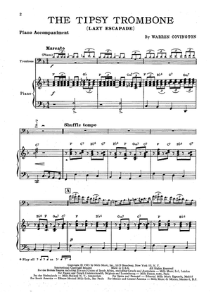 The Tipsy Trombone - Piano Accompaniment