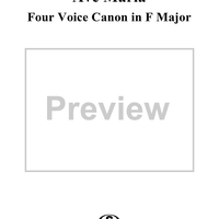 Ave Maria, four voice canon in F Major, K554