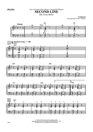 Second Line (Joe Avery Blues) - Piano