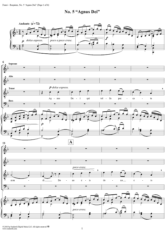 Requiem, Op. 48, No. 5: Agnus Dei