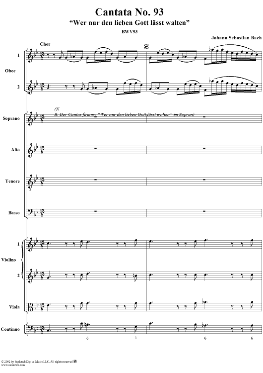 "Wer nur der lieben Gott lässt walten," No. 4 from Cantata No. 93, BWV93