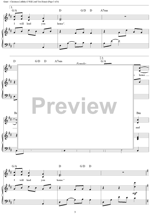 Christmas Lullaby (I Will Lead You Home)" Sheet Music by Amy