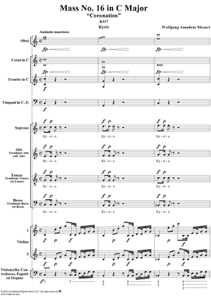 Mass No. 16 in C Major, "Coronation", K317 - Full Score