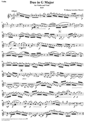 Duo in G Major - Violin