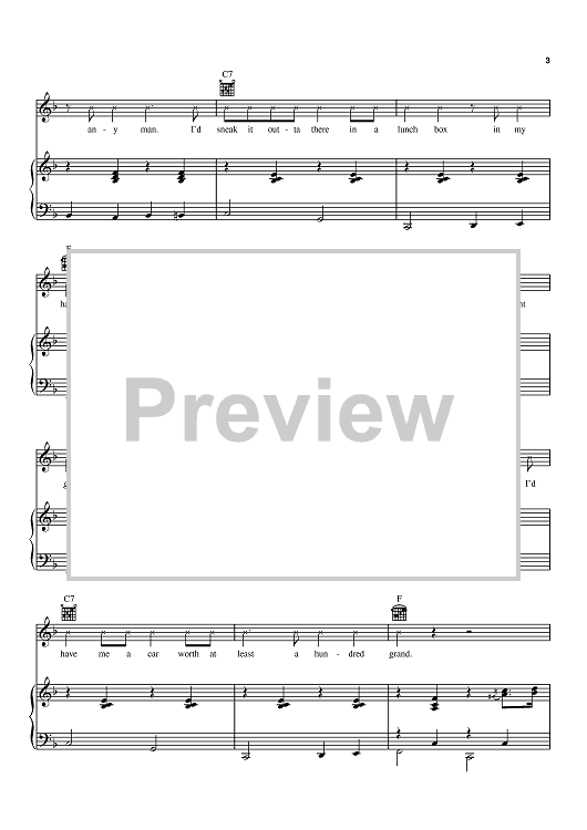 One Piece At A Time" Sheet Music by Johnny Cash for Piano/Vocal/Chords