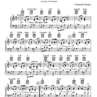 Nocturne - from Op. 9 #2 for piano - Keyboard or Guitar