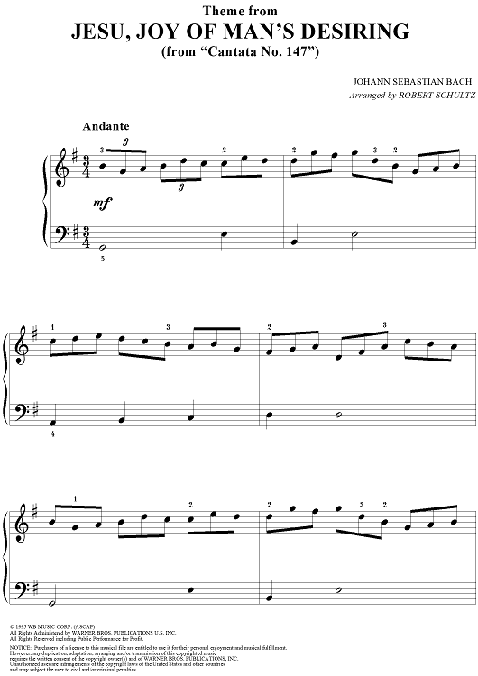 Theme from "Jesu, joy of man's desiring" (from Cantata No. 147)