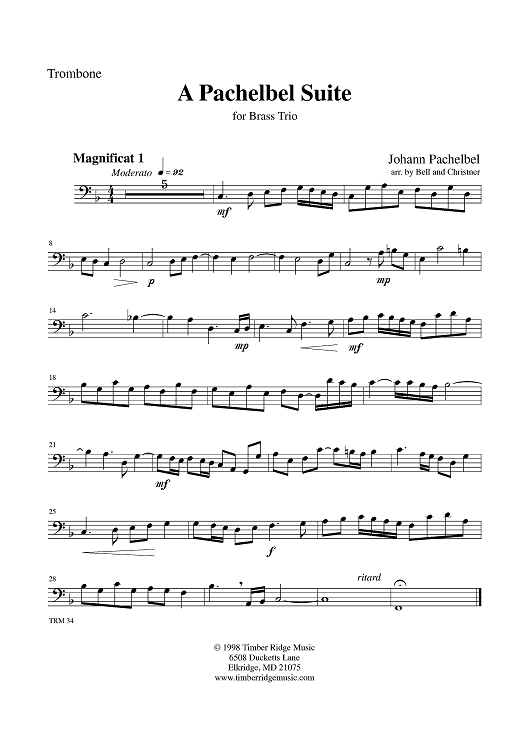 A Pachelbel Suite - Trombone