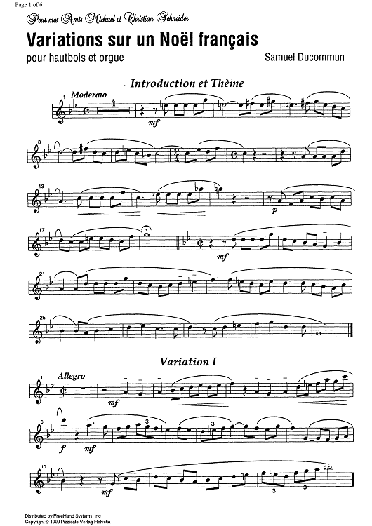Variations sur un Noël français - Oboe