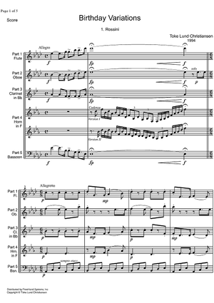 Birthday Variations Rossini - Score