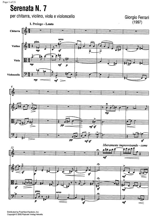 Serenata No. 7 - Score